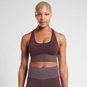 Athleta TWILIGHT Sport Bra Antique Burgundy Size S Low-Impact